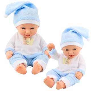 Lalka Bobas W Niebieskiej Piżamce Czapeczka z Pomponem