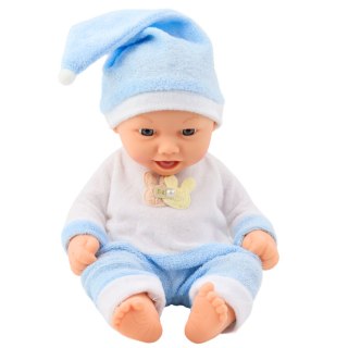 Lalka Bobas W Niebieskiej Piżamce Czapeczka z Pomponem