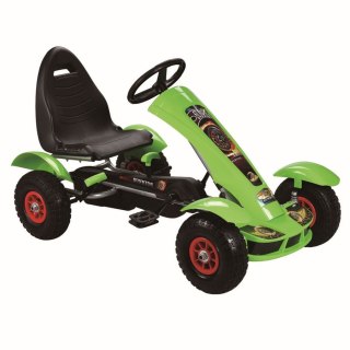 Sportowy Gokart Na Pedały F618 Pomowane Koła Obciążenie 50kg Zielony