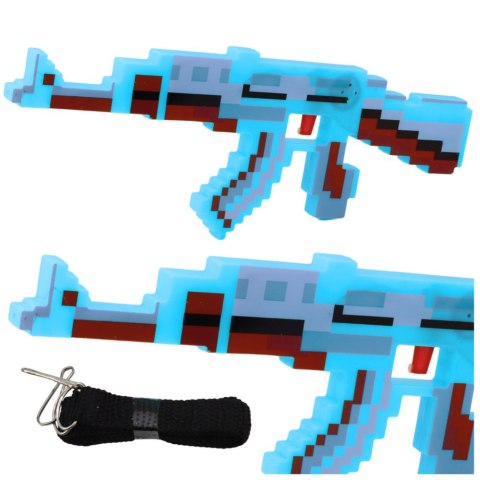 Karabin Pikselowy Broń Światła Dźwięki Niebieski Zielony Czerwony 39cm