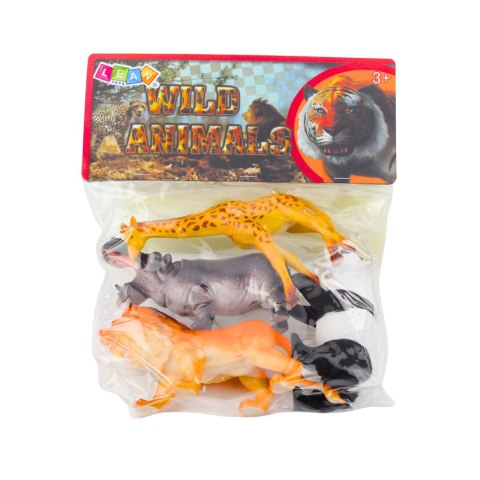 Zestaw Figurki Dzikie Zwierzęta Safari Panda Żyrafa Lew Hipopotam 4 szt.