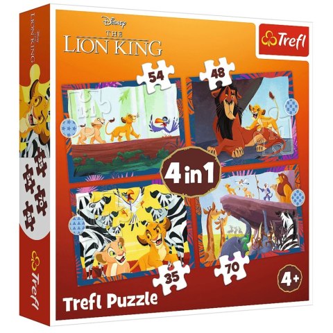 Puzzle - 4w1 (35, 48, 54, 70) - Odważny Król Lew - Disney - Trefl 34653