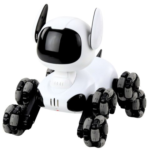 Robot Pies TOOBY Zdalnie Sterowany RC 360° Światła Dźwięki Biało-Czarny