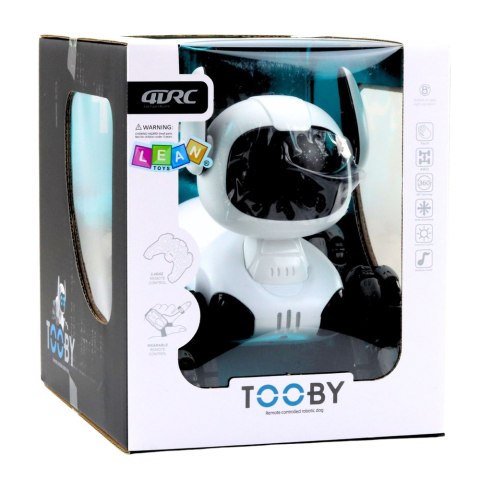 Robot Pies TOOBY Zdalnie Sterowany RC 360° Światła Dźwięki Biało-Czarny