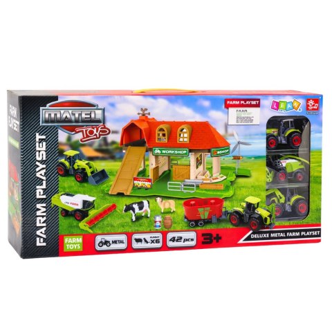 Zestaw Farma Stodoła Traktory Figurki Zwierzęta 42 el.