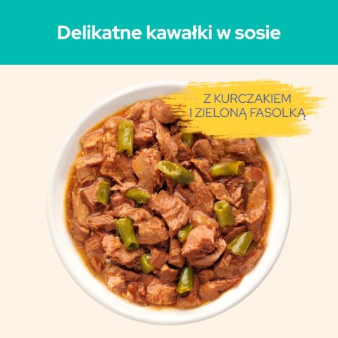 Purina Cat Chow Hairball Karma Z Kurczakiem I Zieloną Fasolką W Sosie 85g