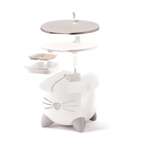 CATIT PIXI Smart Fountain białe poidło dla kota z miską ze stali nierdzewnej 2l