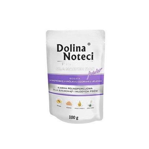 Dolina Noteci Premium Dla Psów Małych Ras Junior Bogata W Wątróbkę Z Królika I Ozory Z Jelenia Saszetka 100g