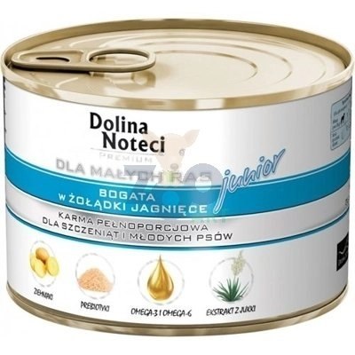 Dolina Noteci Premium Karma Dla Psów Małych Ras Junior Bogata W Żołądki Jagnięce 185g