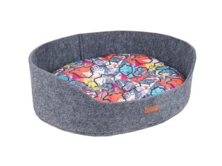AMIPLAY Legowisko Owalne 2w1 Hygge Szare M