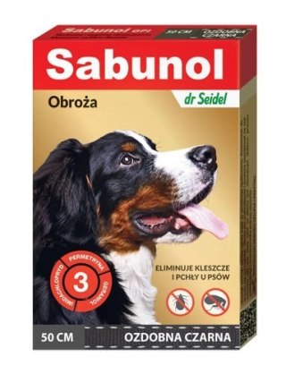 Laboratorium DermaPharm Sabunol Czarna Obroża Przeciw Pchłom I Kleszczom Dla Psa 50cm