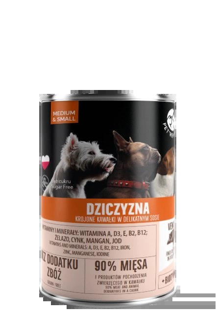PetRepublic Dziczyzna Krojone Kawałki W Delikatnym Sosie 400g