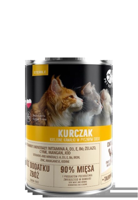 PetRepublic Kurczak Krojone Kawałki W Delikatnym Sosie Dla Kotów Sterylizowanych 400g