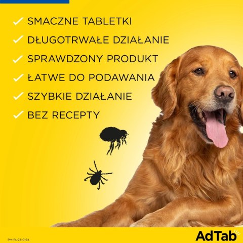 Elanco AdTab 225mg Tabletka Na Pchły I Kleszcze Dla Psów 5,5-11kg