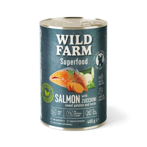 WILD FARM Superfood Karma Mokra Łosoś Z Warzywami 400g