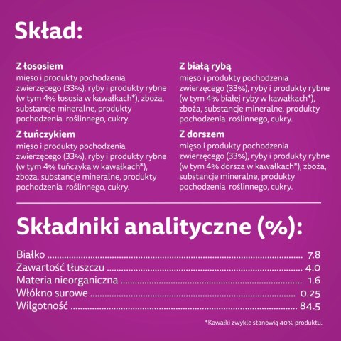 Whiskas Adult Saszetki 40 x 85g Rybne Przysmaki - Mokra Karma Dla Kota