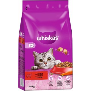 Whiskas Adult Sucha Karma Pełnoporcjowa Dla Dorosłych Kotów Z Pyszną Wołowiną 3,8kg