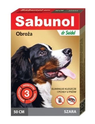 Laboratorium DermaPharm Sabunol Szara Obroża Przeciw Pchłom I Kleszczom Dla Psa 50cm