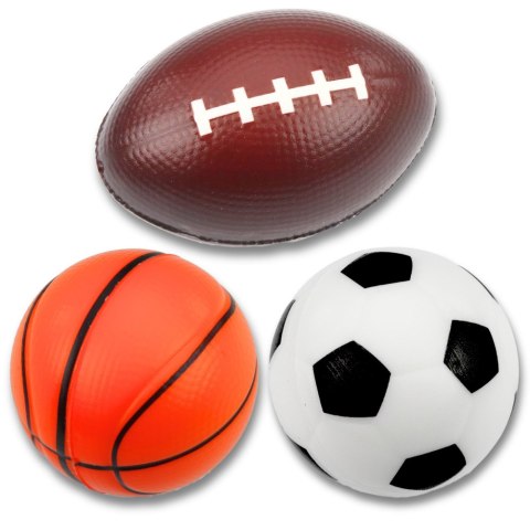 Zestaw Piankowe Piłki Piłka Nożna Do Koszykówki Rugby 3 szt. 10cm