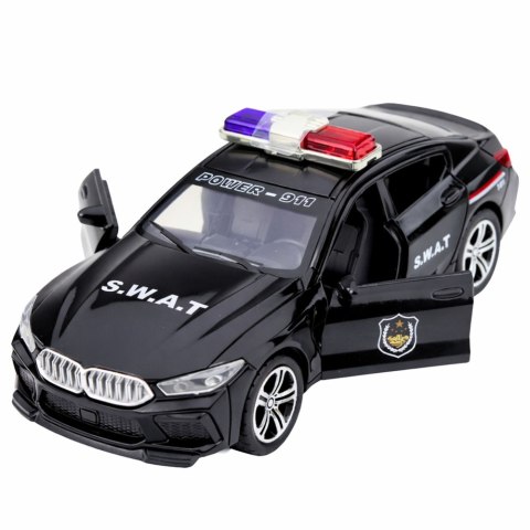 Auto Jednostki Specjalnej SWAT Otwierane Drzwi Napęd Światła Dźwięki Czarny