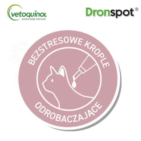 VETOQUINOL Dronspot krople odrobaczające spot-on dla średnich kotów 2,5-5 kg (2 x 0,7 ml)