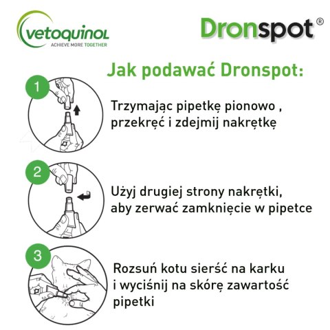 VETOQUINOL Dronspot krople odrobaczające spot-on dla dużych kotów 5-8 kg (2 x 1,12 ml)