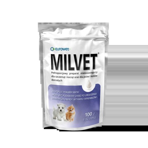 Eurowet Milvet Mleko Zastępcze Dla Młodych Psów I Kotów 100 G