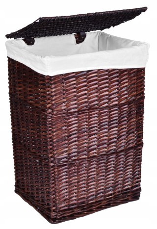 Kosz wiklinowy 72L 40x30x60 cm brązowy