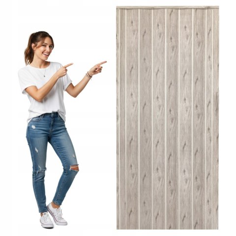Drzwi harmonijkowe 001P DĄB ALASKA MAT - 100 cm
