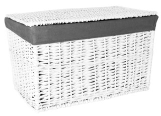 Kufer wiklinowy 65L 56x34x34 cm biało-szary