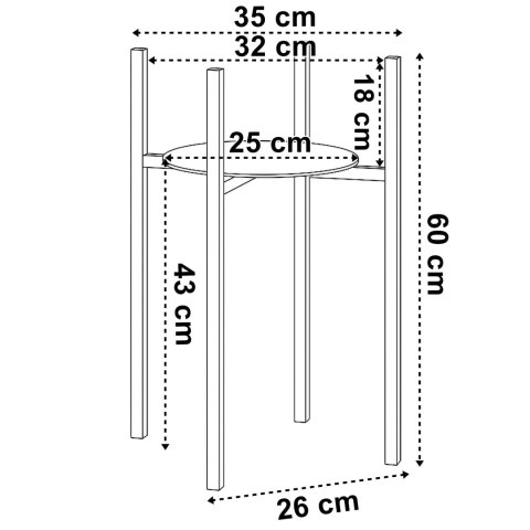 Kwietnik stojący loftowy Torre 60 cm czarny