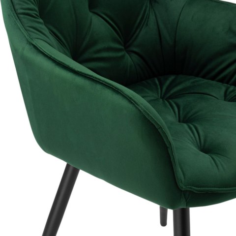 Krzesło welurowe NEVADA VELVET ciemnozielone