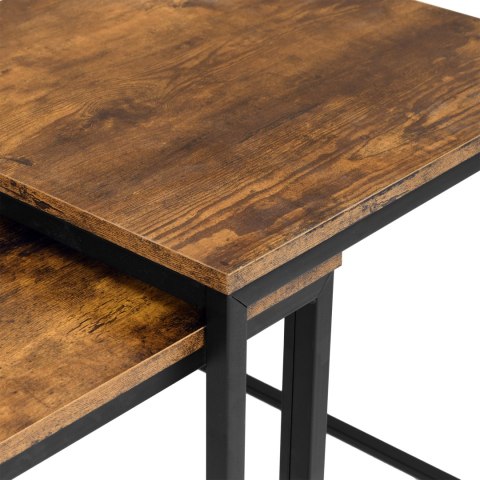 Stoliki kawowe loft PRAVEN RUSTIC postarzany dąb