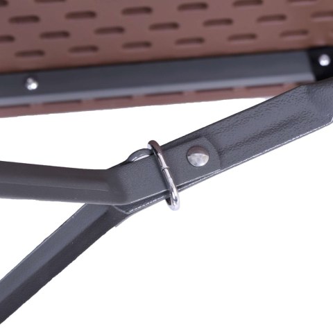 Zestaw cateringowy Rattan brąz stół 180 cm+ 2 ławki
