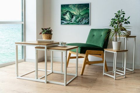 Stoliki kawowe PRAVEN CRAFT BIAŁY