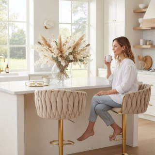 Hoker barowy Cofton Gold beżowy Velvet