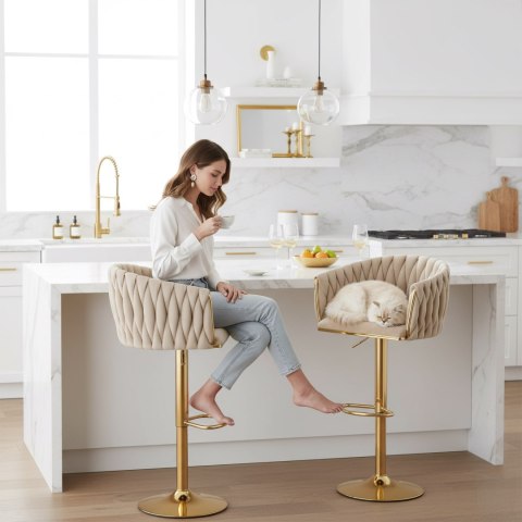 Hoker barowy Cofton Gold beżowy Velvet