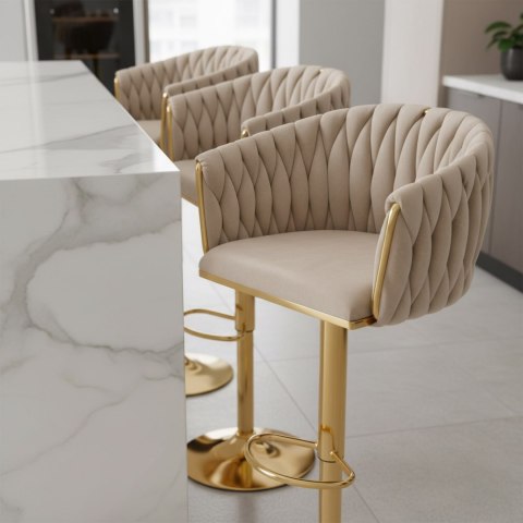Hoker barowy Cofton Gold beżowy Velvet