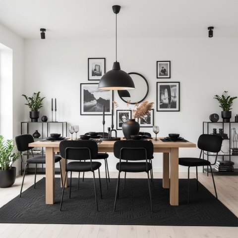 Krzesło welurowe LOUIS black czarne velvet