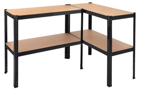Regał magazynowy 4 poziomy 174x80x40 150 kg czarny