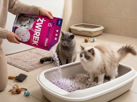 Silikonowy żwirek dla kota ZWIERZOPASJA komplet 8 X 3,8 L