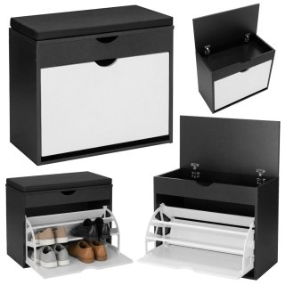 Szafka na buty do przedpokoju HEDOR BLACK/WHITE