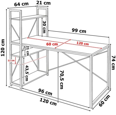 Biurko industrialne loftowe Trosa Black