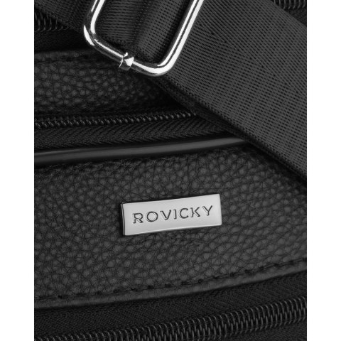 Listonoszka męska wykonana ze skóry naturalnej w czarnym kolorze - Rovicky