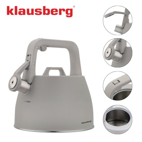 CZAJNIK STALOWY Z GWIZDKIEM 2,5L KLAUSBERG KB-7916