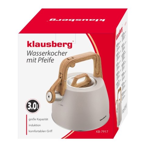 CZAJNIK STALOWY Z GWIZDKIEM 2,5L KLAUSBERG KB-7917