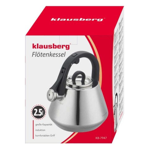CZAJNIK STALOWY Z GWIZDKIEM 2,5L KLAUSBERG KB-7947