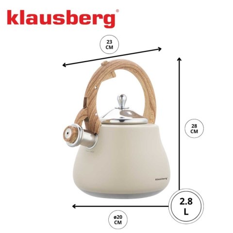 CZAJNIK STALOWY Z GWIZDKIEM 2,8L KLAUSBERG KB-7919