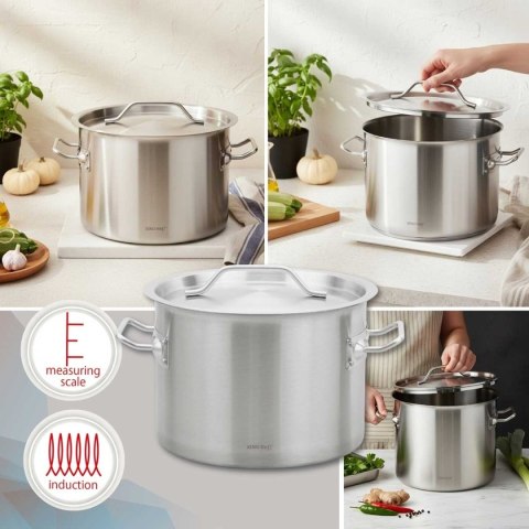 GARNEK GASTRONOMICZNY Z POKRYWĄ STALOWĄ Ø30cm 14L KINGHOFF KH-2022