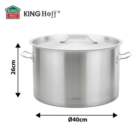 GARNEK GASTRONOMICZNY Z POKRYWĄ STALOWĄ Ø40cm 32L KINGHOFF KH-2026